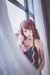 Coser@疯猫ss VOL.010 黑色吊带袜-39P-265M