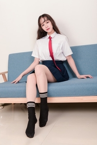 [SSA丝社] NO.141 丹丹 JK制服黑色半膝袜肉丝穿搭示范[133P／2.09GB]